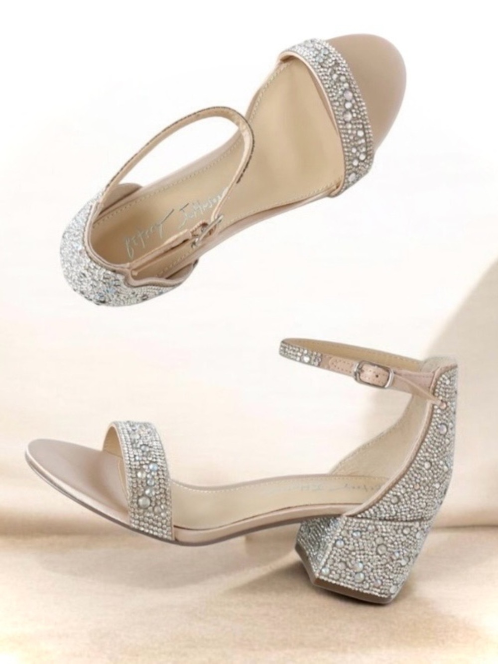Blue by Betsey Johnson ‘Mari’ Heeled Sandals in Champagne